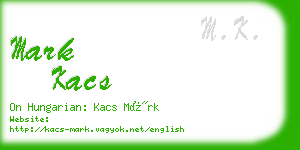 mark kacs business card